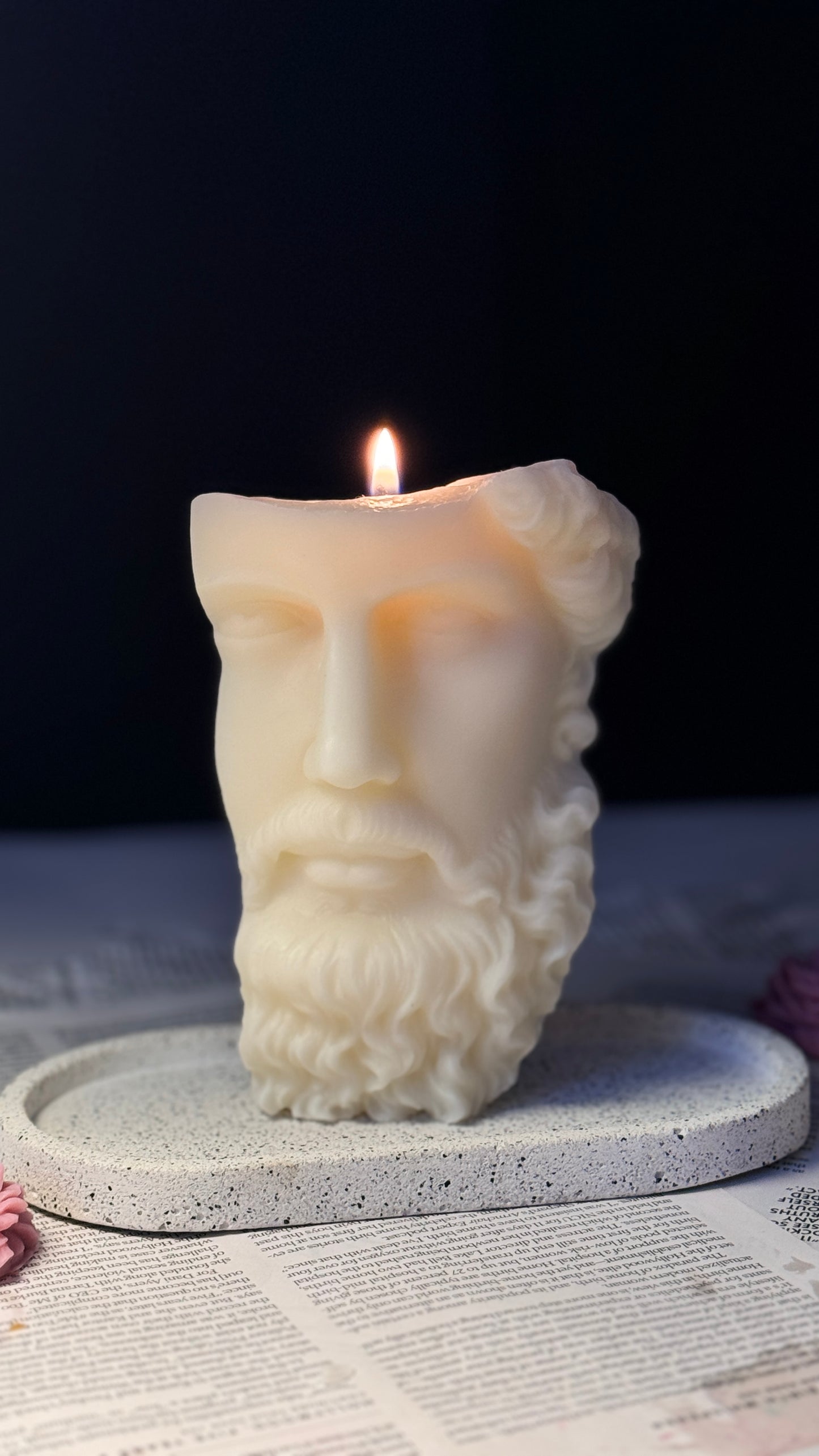 Greek Half-Head Sculpture Candle