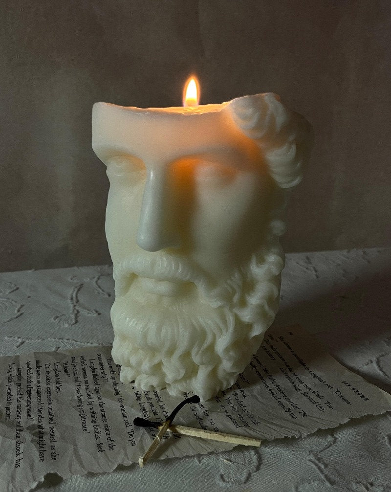 Greek Half-Head Sculpture Candle