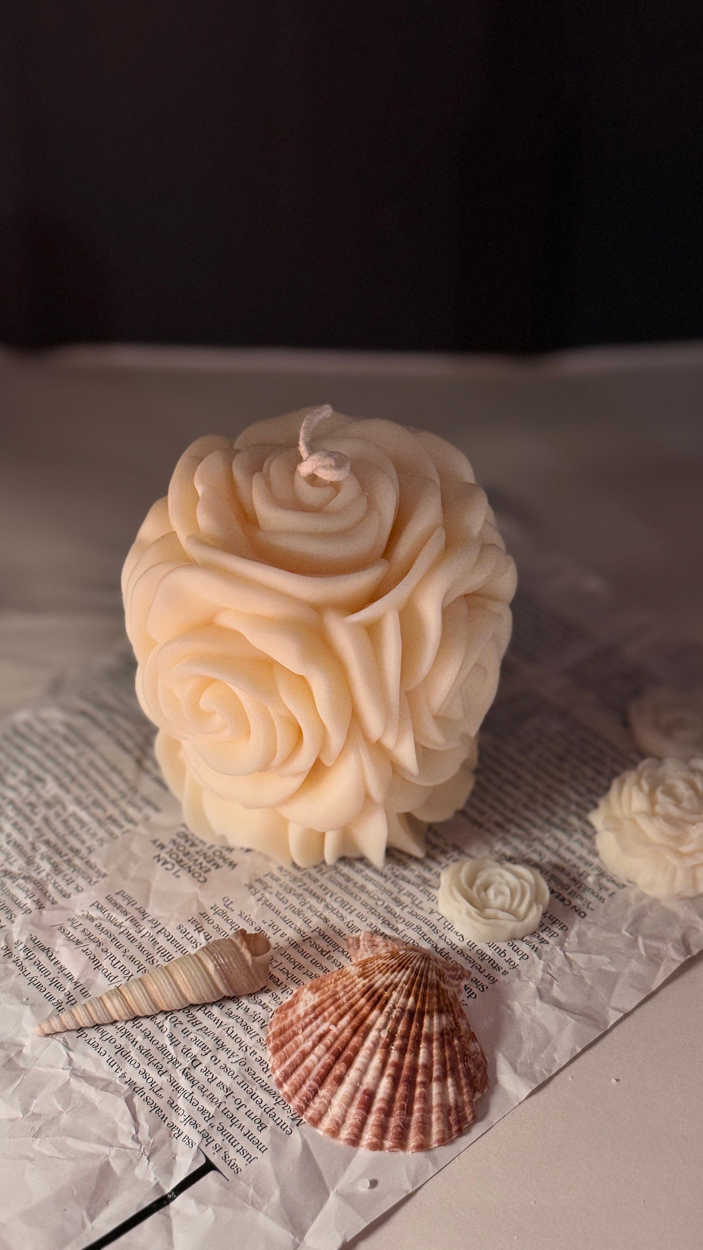 Rose Flower Pillar Candle