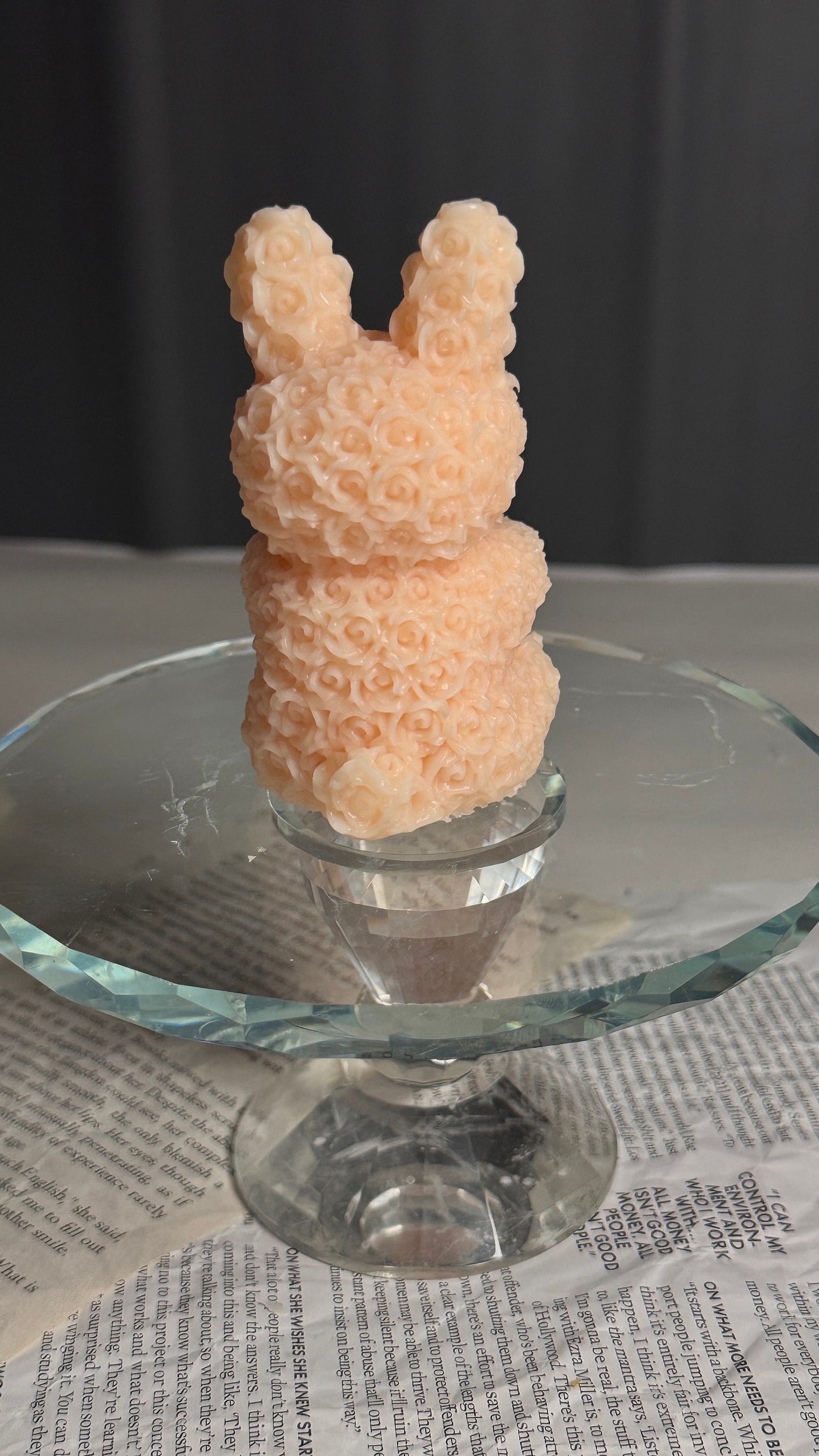 Rose Bunny Soy Candle – Cute Floral Decorative Candle, Multiple Colors & Scents