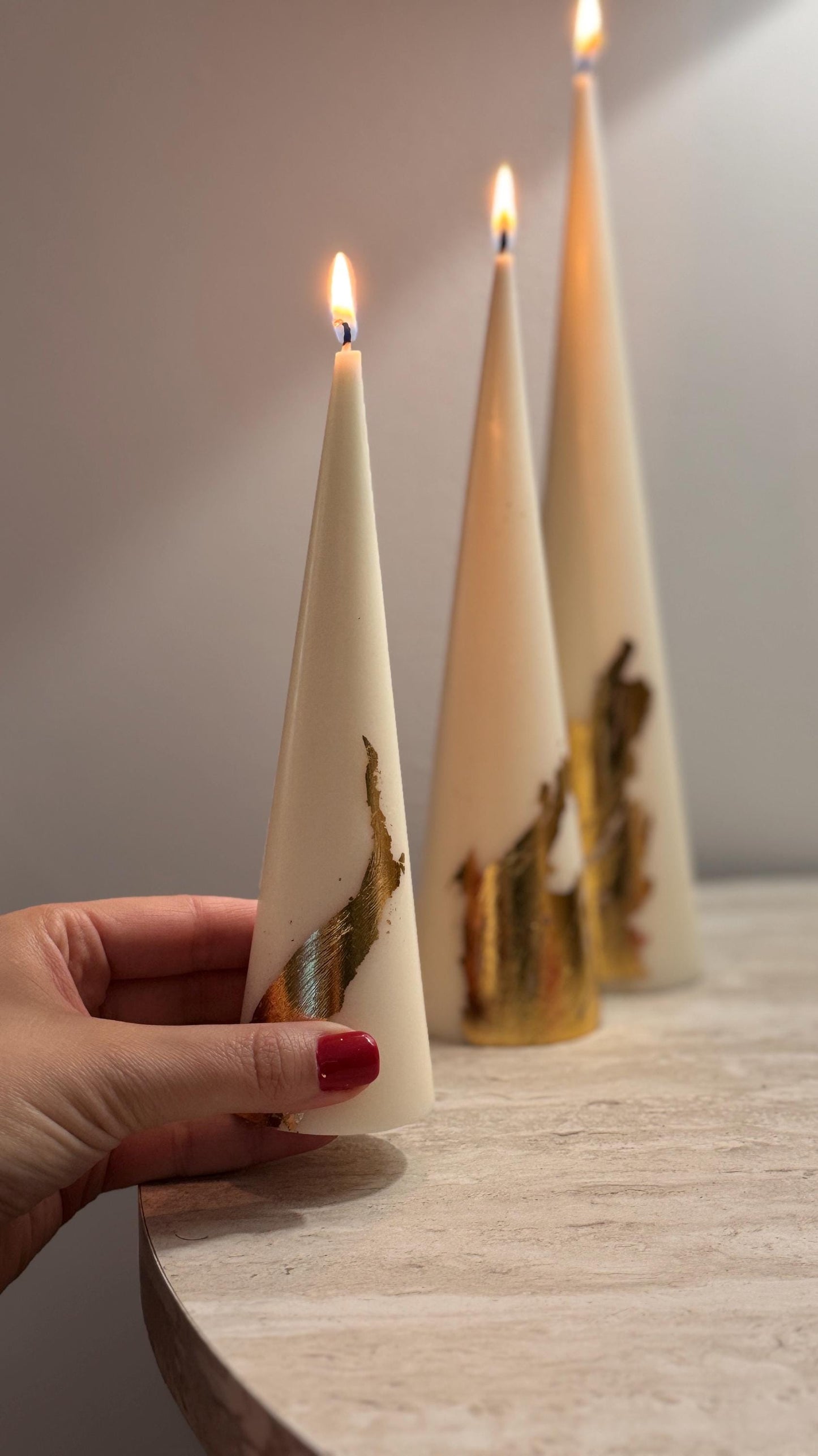 Custom colour & Scent Cone Shaped Candle