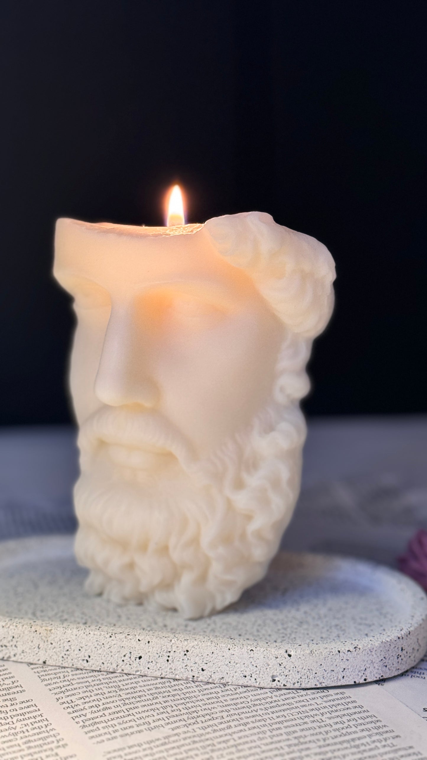 Greek Half-Head Sculpture Candle