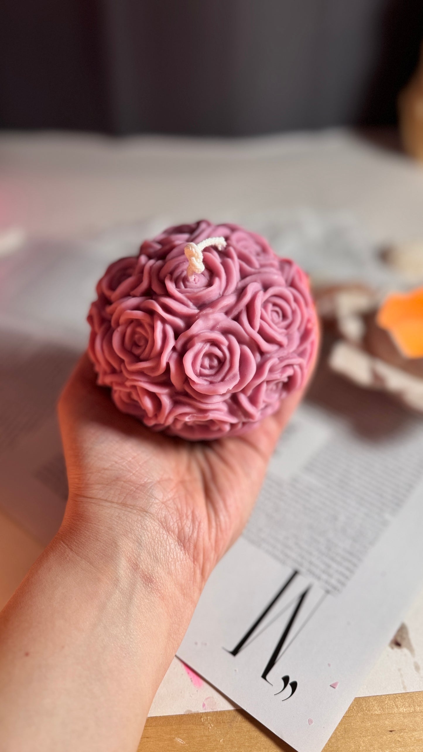 Rose Heart Love Candle