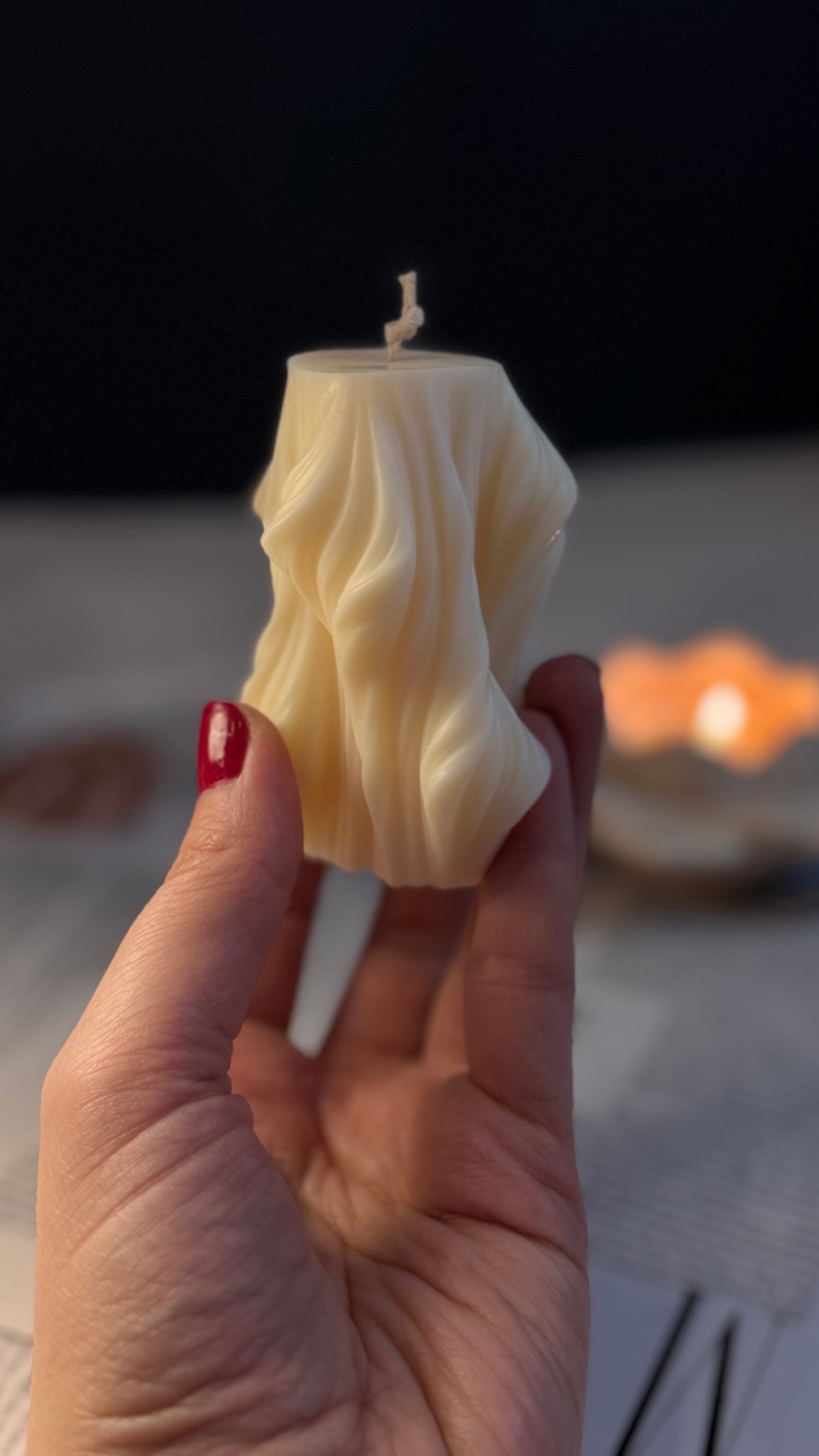 Mini Wave Stripe Column Candle