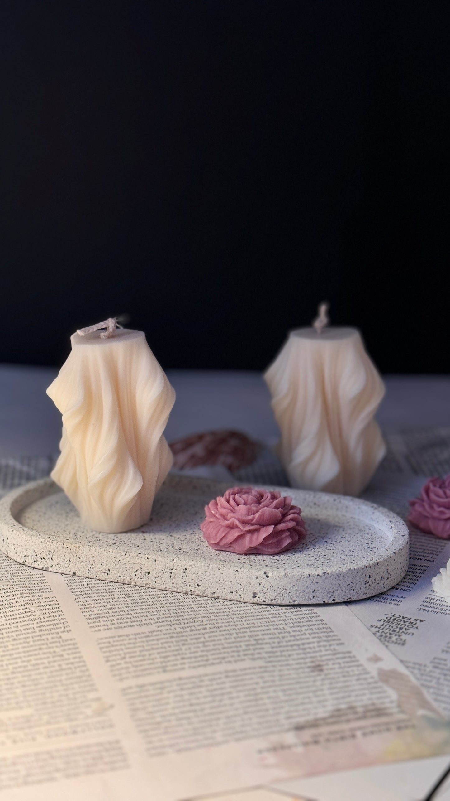 Mini Wave Stripe Column Candle