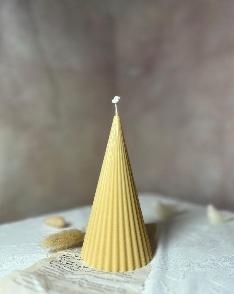 Ribbed Cone Candle