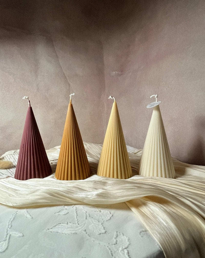 Ribbed Cone Candle