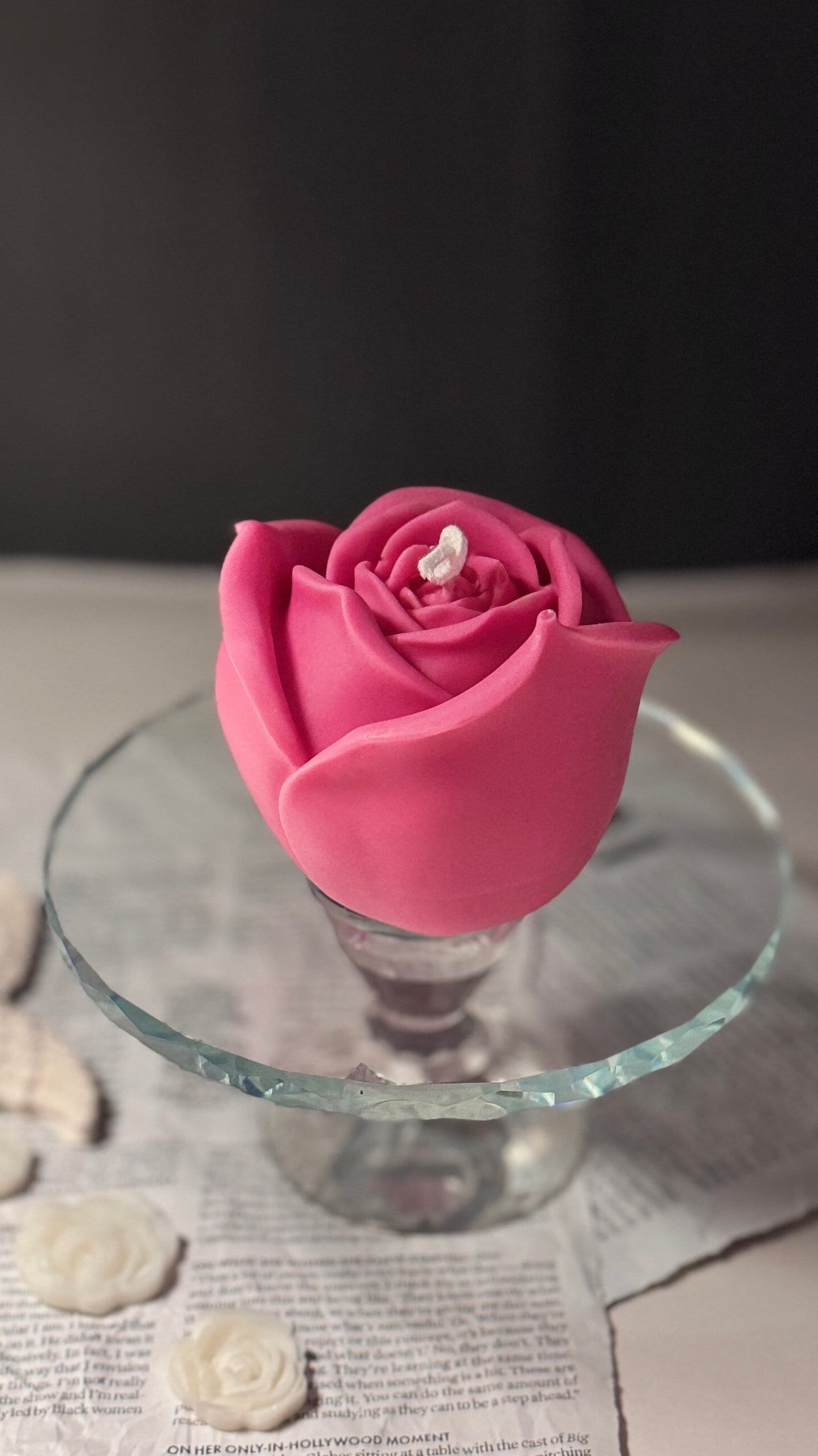 Medium Rose petal Candle